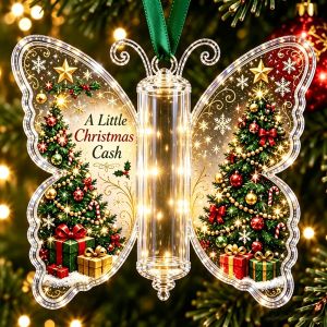 MINIAT Acrylic Material Butterfly Money Clips Butterfly Patterns Transparent Crystal Money Clip Ornaments Decorative Personalized Style Christmas Tree Ornaments Christmas Celebration