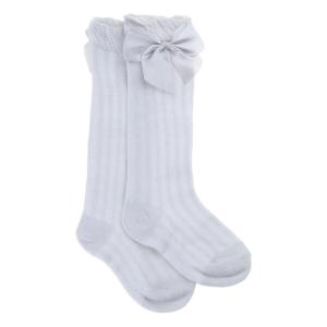 Trẻ sơ sinh cô gái mỏng mùa hè lưới vớ ống cao nơ đáng yêu màu trơn chống muỗi bông trên đầu gối vớ
