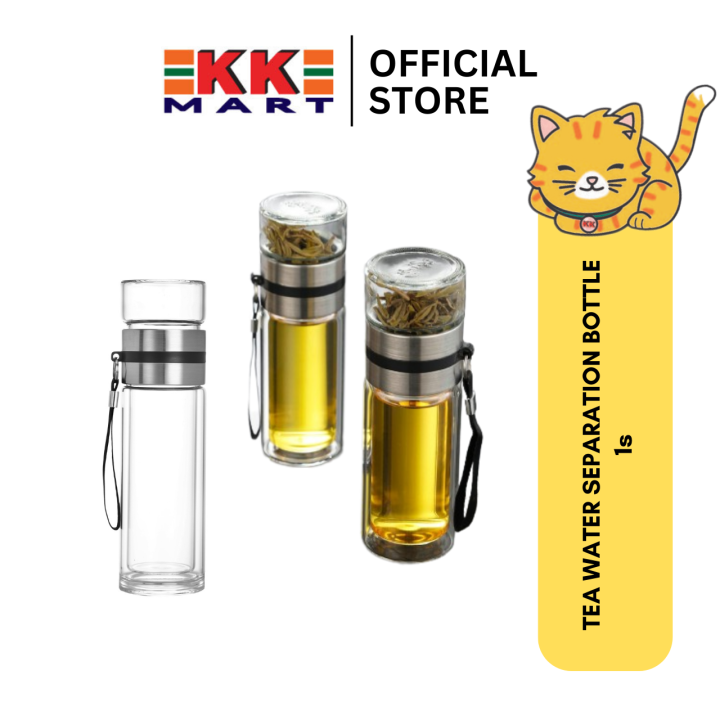 Double Crystal Glass Separation Cup with Tea Filter Bottle Tempered