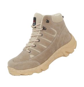 Sepatu Hiking Gunung Pria Cream Outdoor Mendaki Anti Licin Kuat Ringan Keren Tahan Air