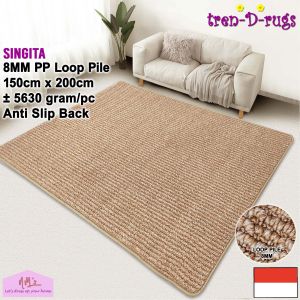 Tren-D-rugs Karpet salur minimalis polos stripe alas lantai ruang tamu tidur 150 cm x 200 cm - NMs