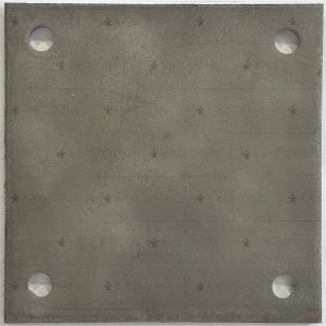 แผ่นเหล็กเพลท 6mm สำหรับงานก่อสร้าง ปิดหัวเสา พร้อมเจาะรู ขนาดหลากหลาย