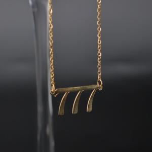 HB Jewelry ANGEL NUMBERS Pendant Necklace for Women Non Tarnish Hypoallergenic Non Fading Elegant Minimalist Everyday Wear Fashion Jewelry Stylish Necklace