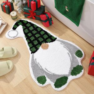 Cross-Border Christmas Tree Decoration Carpet Cartoon Happy Christmas Gnome Carpet Imitation Cashmere Floor Mat Home Bedroom Soft bvb357