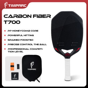 TIMPARC JSRG - 3611 Hollow Design Edgeless T700 Carbon Fiber Pickleball PaddleCarbon Fiber 3K Surface 16MM Thermoformed Pickleball Racket with Accessories Gifts