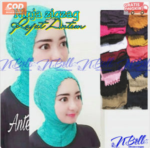 CIPUT NINJA RAJUT ANTEM ZIGZAG ANTI TEMBEM DALAMAN HIJAB JIGJAG