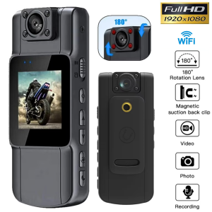 BERGARANSI JOZUZE Camera Body Cam mini WiFi pengintai Full HD 4K Rotating Lens 1000mAh L11