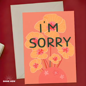 I’m Sorry Flower Card Cute Apology Card Romantic Sorry Card for Girlfriend Boyfriend Greeting Card