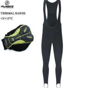 YKYWBIKE Winter Cycling Long Bib Pants Tights Thermal Fleece Men MTB Downhill Bike Mountain Bicycle Cycling Pants