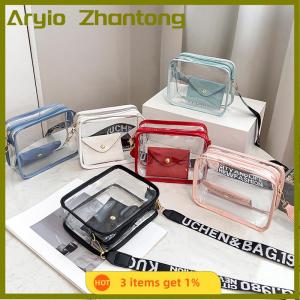 Aryio Phụ Nữ Trong Suốt bagwith PVC rõ ràng PURSE Crossbody Vai Túi với dây đeo có thể tháo rời