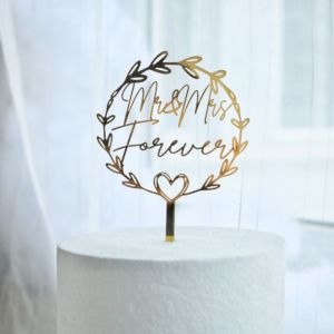 Mr & Mrs Acrylic Cake Topper Bride and Groom Sign Wedding Engagement Anniversary Dessert Cake Picks Decorations