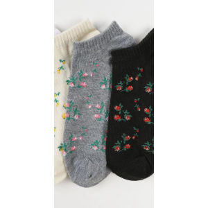 FSKS93 Kaos Kaki Pendek Wanita Kaos Kaki Motif Bunga