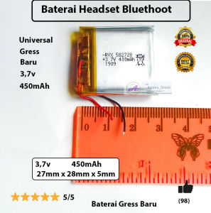 Baterai  Lipo 37v  baterai Headset  Bluethoot  baterai smart watch Universal 582728 DISKON !!