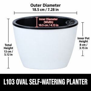 MINIFELE 262 Oval Flower Plants Pot Self Watering PP  Nursery Pots Household with Water Reservoir Planters Pot For Home Office Decor