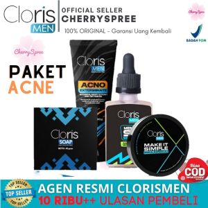 Clorismen Paket ACNE Cloris Paket Lengkap Mengatasi Jerawat Acne Bekas Jerawat Komedo Perawatan Pria Cloris Men Paket Lengkap Acno Acne Series