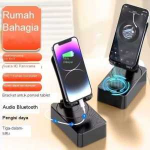 Terlarisss Holder Hp Audio Bluetooth 3in1 PowerBank Holder Hp Stand Meja Multifungsi