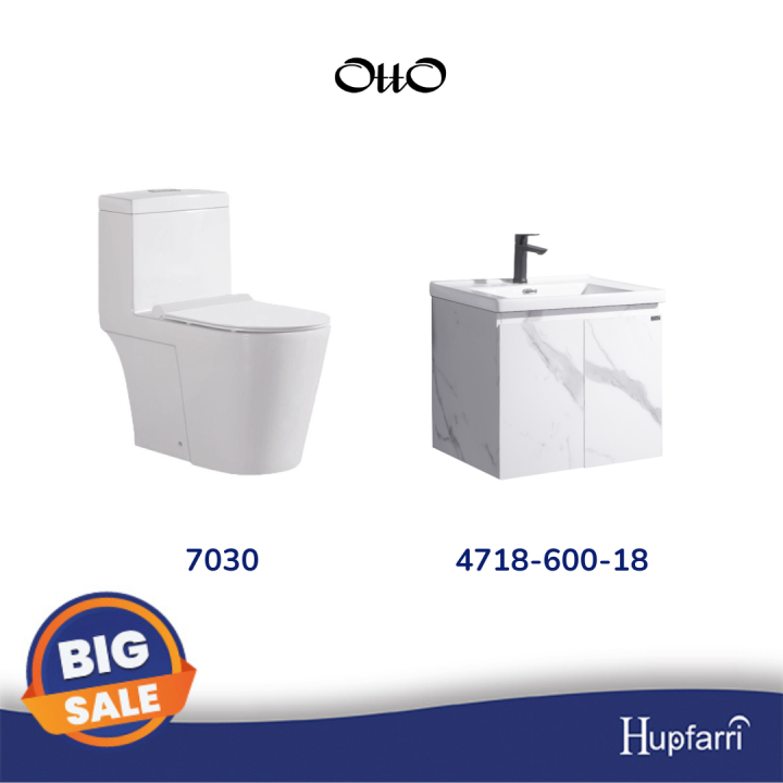 [WC + Basin OttO 7030 WC with UF Seat Cover and 4718600 Basin By Hupfarri