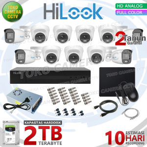 PAKET CCTV HILOOK 2MP COLORVU 16 CHANNEL 11 KAMERA