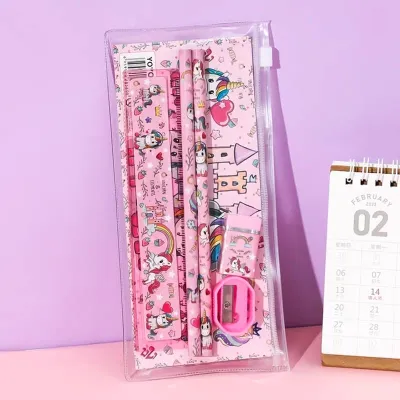 ✨💖 WHOLESALES ✨💖 6 in 1 Cartoon Stationary Set l Frozen Sea Animals Dinosaur Spiderman Space Unicorn Zipper Case Goodie Bag Party Favors l Birthday Party Bags Celebration Gifts l Kids Children School Stationary Pencil Ruler Sharpener School Sets Accesso
