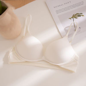 Maniyun บราดันหน้าอกขนาดเล็กมีกระดุม0.5ซม.บราไร้รอยต่อบางเฉียบสวยงามด้านหลัง Comfort ยกทรงแบบไม่มีสาย