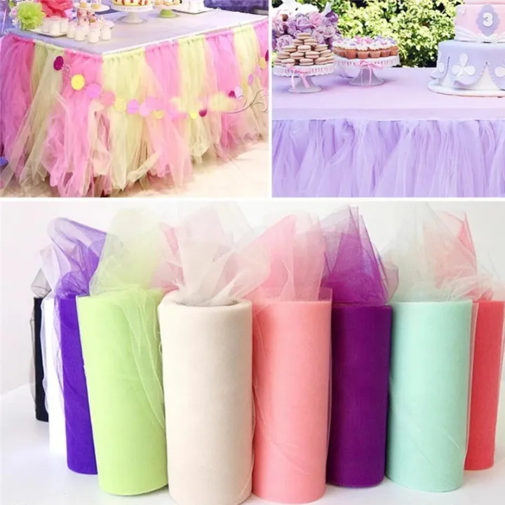 25Yards Tulle Roll Organza Fabric Birthday Wedding Party