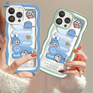 (Lokal Ready) Xinyu Casing hp iPhone 11 iPhone 14 Pro Max iPhone13 Pro Max 11 Pro Max iPhone 12 XR XS MAX iPhone 6 6S 7 8 Plus SE 2020 Kartun Doraemon Cream Gelombang Perbatasan Lembut Jernih Kamera Soft Case