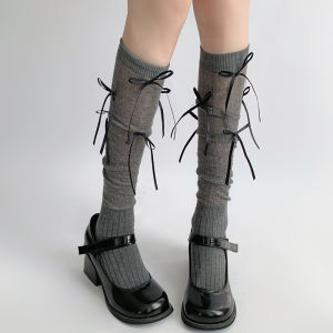 ลูกไม้สีขาวโบว์บัลเล่ต์ถุงเท้าสำหรับผู้หญิงหวานถุงเท้าเข่าระบายอากาศฤดูใบไม้ผลิและฤดูร้อนสไตล์วิทยาลัยถุงเท้า jk