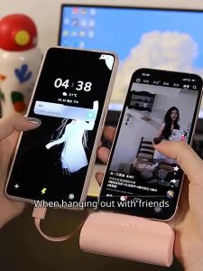 ***Xiaom 20000mAh Powerbank Built in Cable 2in1 Fast Charging Type C iPhone Mini Power Bank Portable