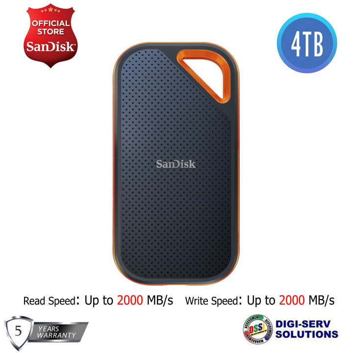 SanDisk Extreme PRO Portable SSD V2 USB Type-C 4TB (SDSSDE81