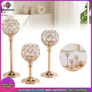 Vodool 3pcs Tealight Candlestick Holders Gold Candle Holders