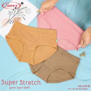 [ Isi 6 Pcs ] Celana Dalam Sorex 1259 Motif Bergaris Super Stretch And Comfy