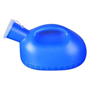 OKKFINE 2000ml Capacity Mens Urinal With Lid Plastic Material Large Capacity Urinal Pee Tools Funnel Design Urine Bottle For Bedridden Elderly