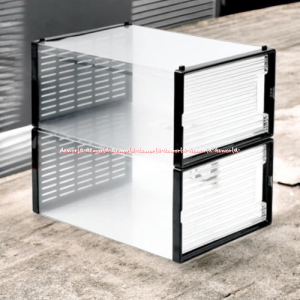Stora 2pcs Shoe Box Transparant 2tier Kotak Sepatu Bening Transparan 2tingkat Mudah Dibersihkan
