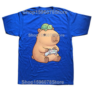 Funny Cute Capybara Anime Gamer Turtle T-shirts Men Womens Fashion Casual Tshirt Loose Oversized Streetwear T Shirt