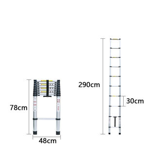 Ketoner บันได Telescopic ด้านเดียวบันได Telescopic สำหรับบ้านบันไดอลูมิเนียมอัลลอยด์