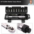 【11-piece set】Adjustable Torque Wrench Torque Wrench Torque Wrench 1/4" 5-25Nm Adjustable Torque Wrench Bicycle Repair tools kit. 