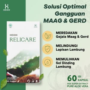 [Special Diskon] Heion Relicare 60 KAPSUL - Solusi Ampuh Asam Lambung  Maag  dan Gerd BPOM HERBAL ALAMI Penurun Asam Lambung Obat Herbal Lambung