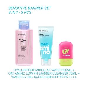 Paket Emina for Sensitive Skin Brightening & Acne Calming Skincare Komplit Set