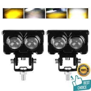 Super Bright 80W Dual Color LED Motorcycle Spotlight – Hi/Lo Beam Waterproof Auxiliary Light Off-Road Ready