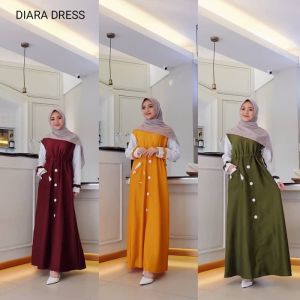 Baju Gamis Diara -Dress Wanita dewasa moscrep premium terbaru/Busui- kekinian banyak size (MLXL)
