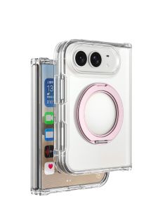 ốp lưng iphone Duo trong suốt cao cấp chống sốc có giá đỡ có vòng tròn từ tính