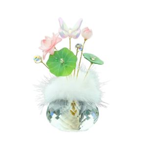 MIIQNUS Hình Hoa Sen Hoa Thủy Tinh Pha Lê Mini Sáng Tạo Đầy màu sắc Trang trí nội thất ô tô Sưu tập Thực tế Trang trí hoa pha lê Trang trí nhà cửa