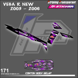 VEGA R NEW 2003 - 2006 (COD) STIKER STRIPING MOTOR YAMAHA VEGA R NEW 2003 - 2006 - STIKER LIST SIMPLE DESAIN RACING HOLOGRAM DAN TRANSPARAN BISA COD IP.KODE R-171