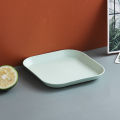 Square Wheat Fiber Saucer Plate Deep Dishes with Base Holder Fruit Salad Appetizer Dessert Unbreakable Dishware Tableware. 