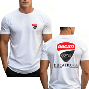 [Local Stock] VCC  New Men Ducati Corse Racing  Mens T-shirt Motorcycle Biker Short Sleeve Tee Breathable Casual Sports Crew Neck Summer Tops