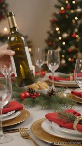 Steve Kyle Christmas Linen Reusable Wine Drawstring Bottle Cover Table Decorations