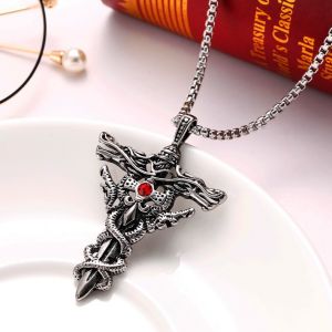 Dây Chuyền Kiếm Rồng Thép Titan Không Gỉ  Cá Tính Phong Cách  Âu Mỹ DCKIEMRONG01