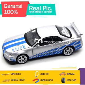 Diecast Miniatur Mainan Mobil Sedan Sport Klasik Mobil Sport Modern Skyline R34 Besi Metal 1/32