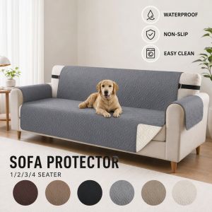 Quilted 1/2/3/4 Seater Waterproof Nonslip Sofa Cover Anti Fouling Pet Protector Wear Resistant