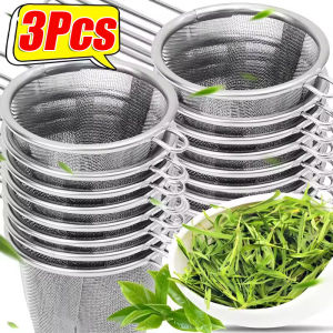 3Pcs High Quality Stainless Steel Tea Infuser Strainer - Reusable Teapot Coffee Herb Spice Filter with Handle - Teapot Mesh Tea Drain - Kitchen Multifunctional Drinkware